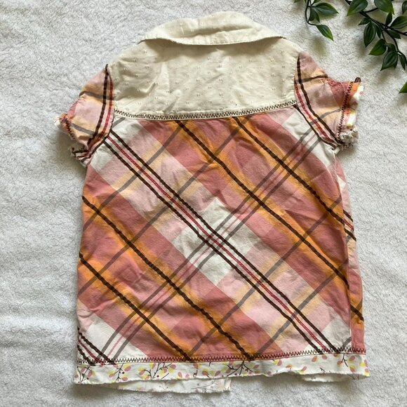 Old Navy 3T Toddler Button-Up Shirt | Pink & Orange Plaid Floral | GUC - Picture 15 of 16
